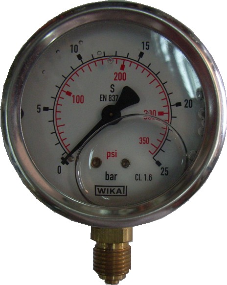 Wika Pressure Gauge 0-25 Bar/0-350psi